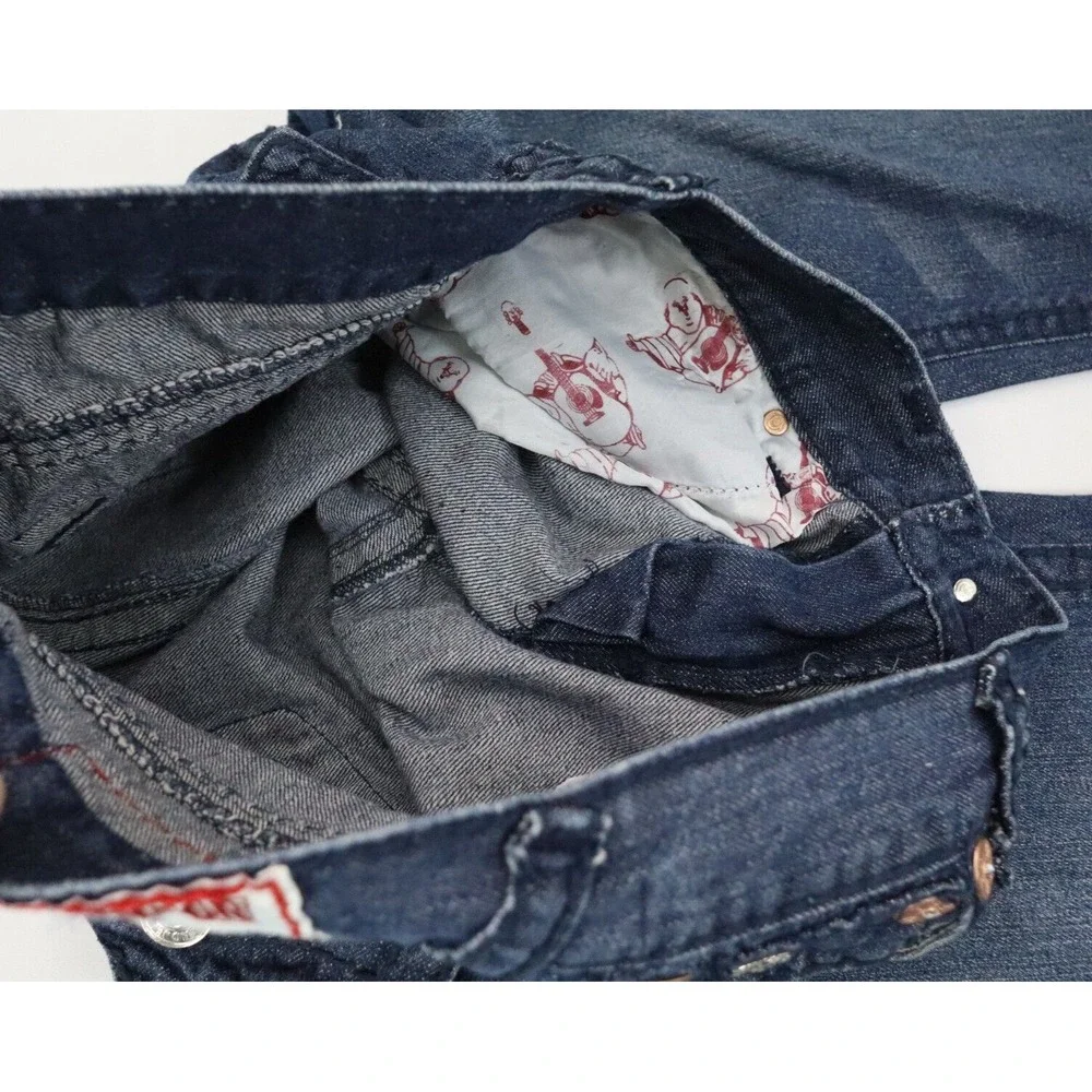 True Religion Jeans Mens 34x32 Rainbow Billy Denim Pants Flap Pockets Cotton USA